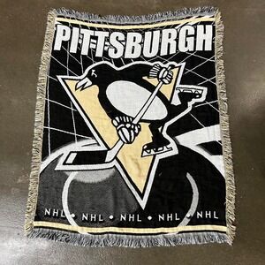 Vintage Pittsburgh Penguins NHL Blanket Tapestry